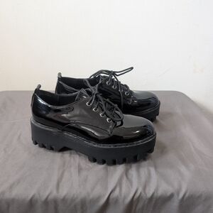 BAMBOO Black Patent Leather Loafers